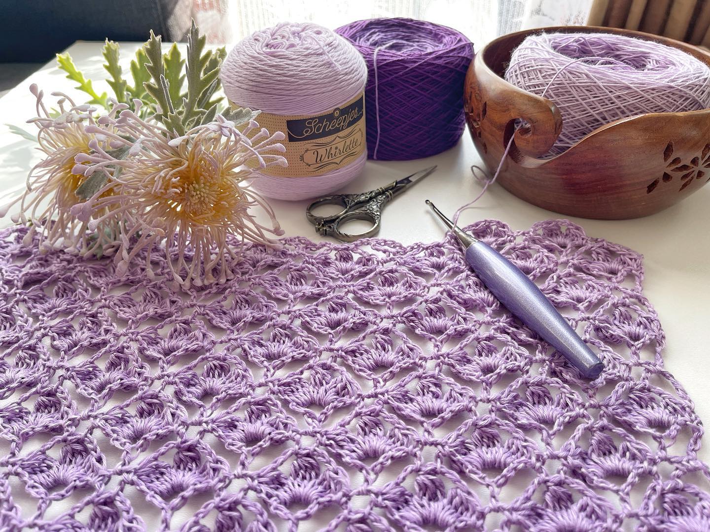 K.A.M.E Crochet - Good morning! 💜 I have started a new rectangular ...