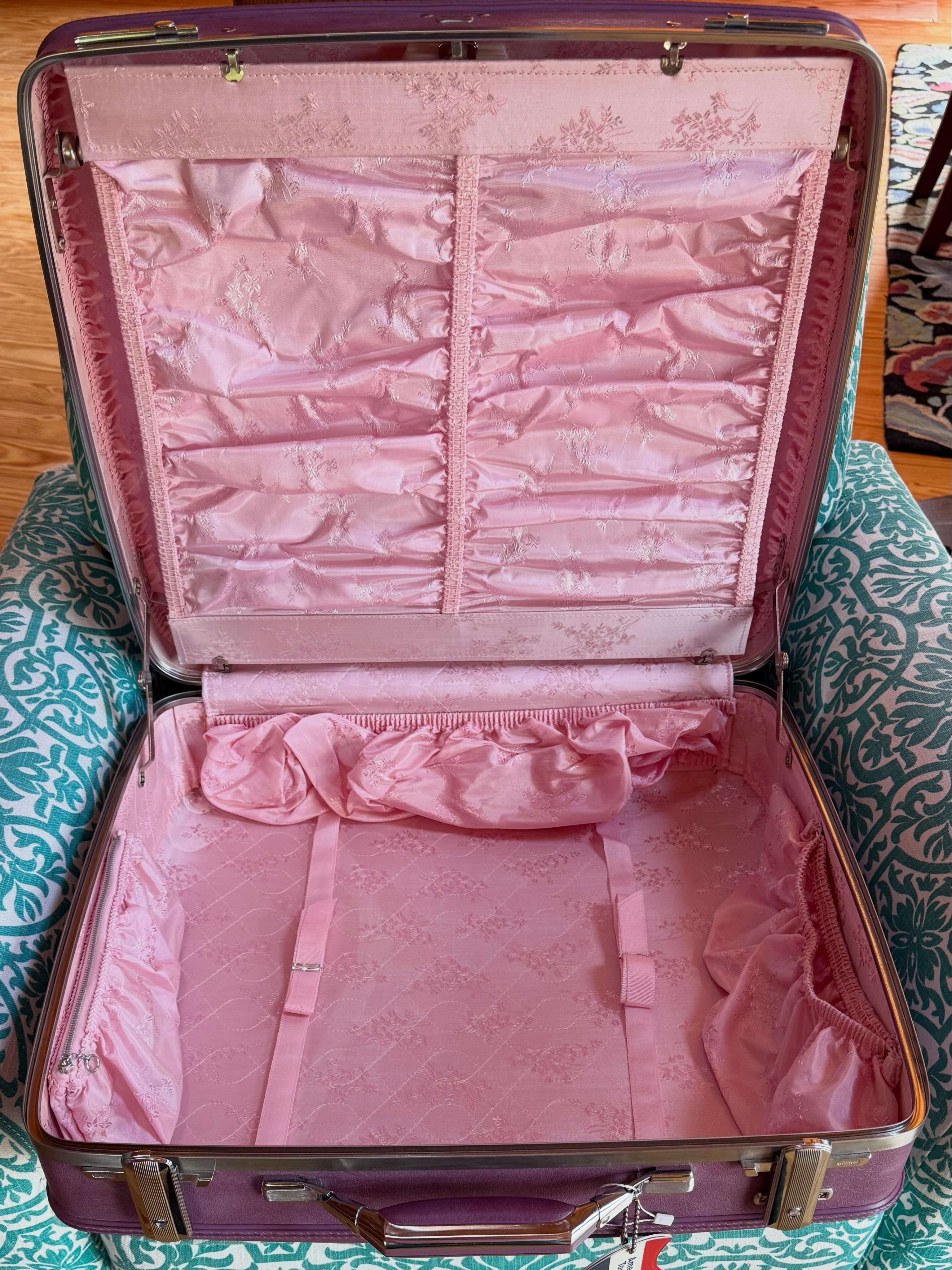 SOLD 💜 FOR SALE! 1960s AMERICAN TOURISTER PLUM SUITCASE is NEW