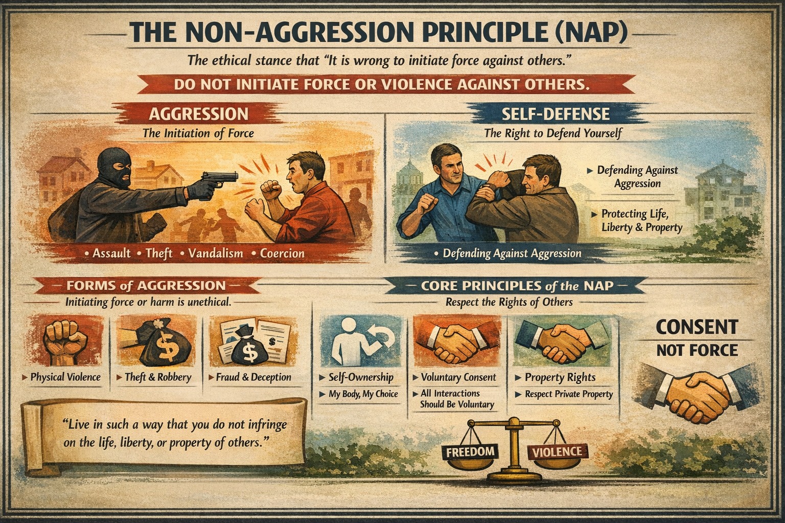 Voluntary - The Non Aggression Principle is simple and consistent. It ...