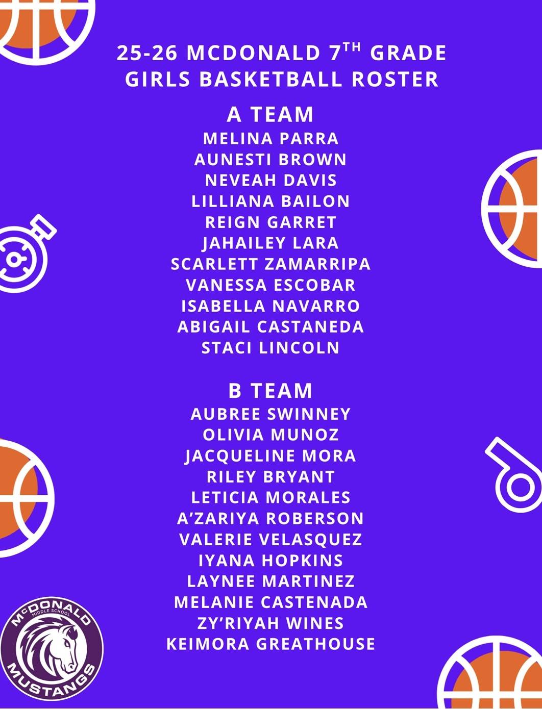 📣 🏀🔥 Introducing Our 2025–2026... - McDonald Middle School | Facebook