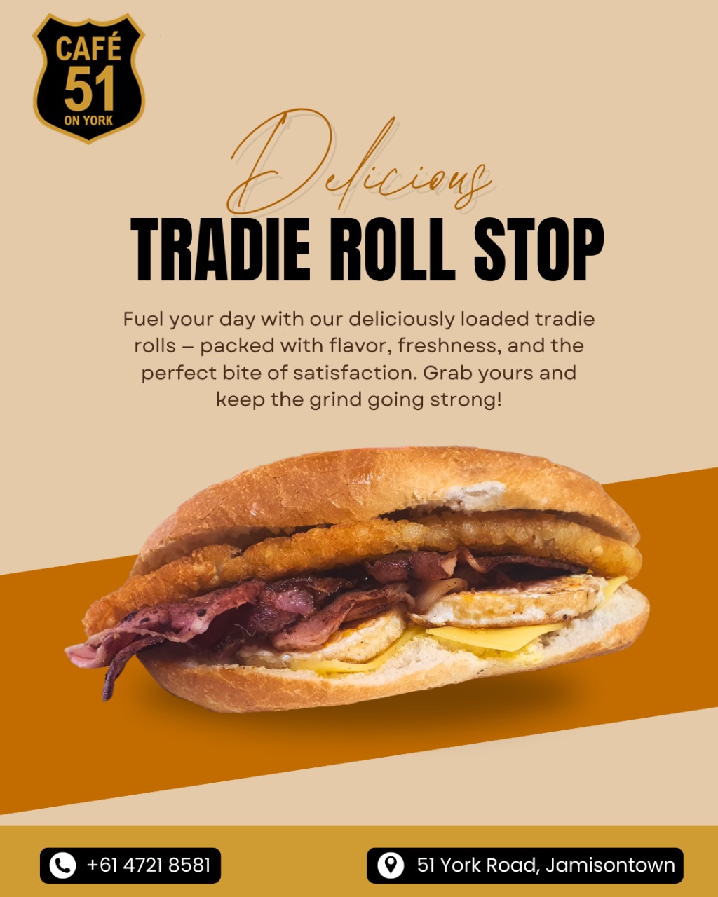 CAFÉ - 🥪 Delicious Tradie Roll Stop! 💪 Kickstart your day with Café 51 ...