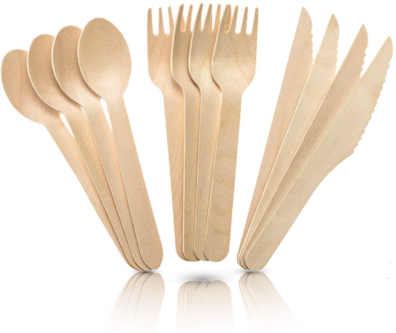 Couverts Jetables En Bois 150 Pièces - Pour Fêtes, Pique-niques, Mariages