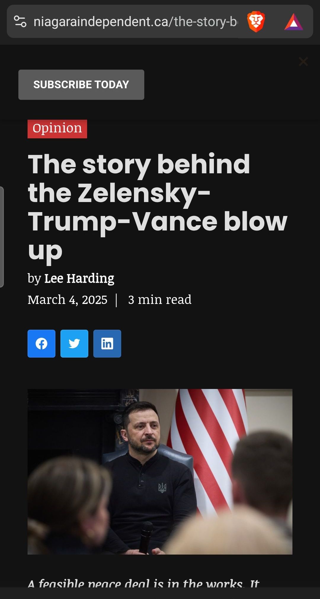 Lee - The story behind the Zelensky-Trump-Vance blow up by Lee Harding ...