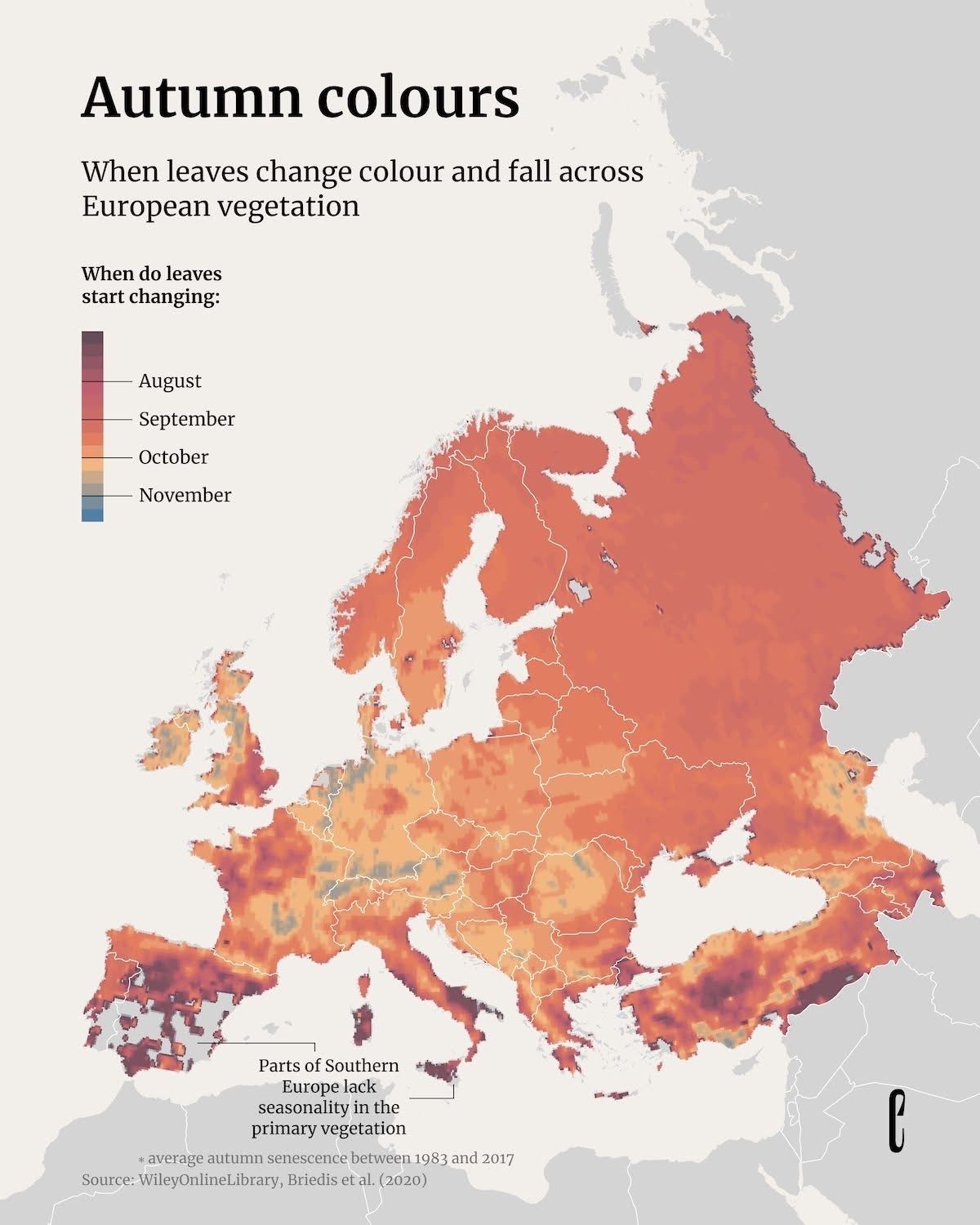 This map shows when the leaves... - Simon shows you maps | Facebook