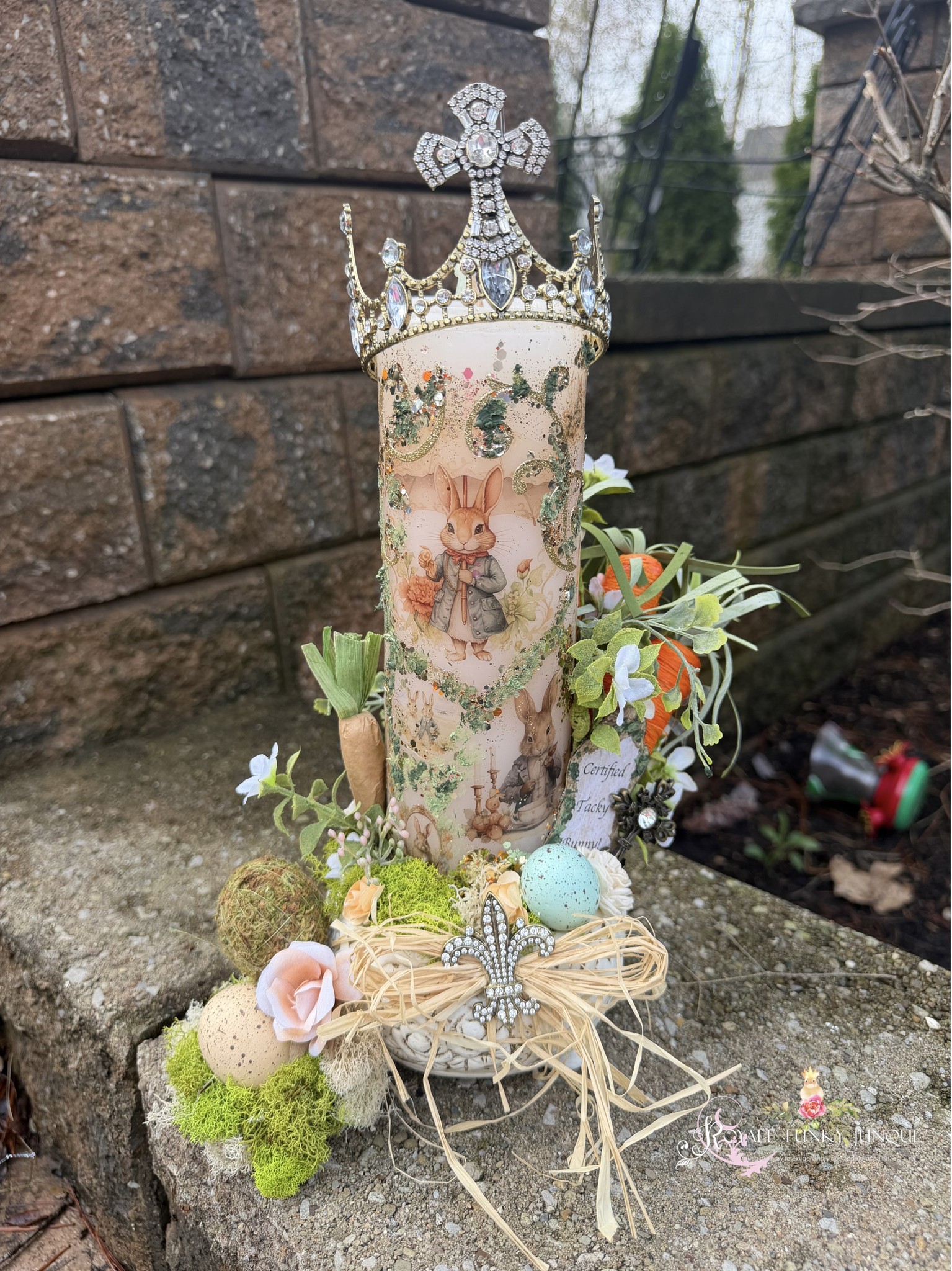 ?✨ Bunny Candle Glow-Up — Funky Junk Style! ✨? You KNOW I 