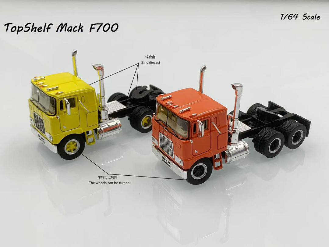 MACK F700トラクターヘッド 1/64 ミニカー Pre-order ^^ Top Shelf 1/64 1962 Mack F700 semi-trailer cab