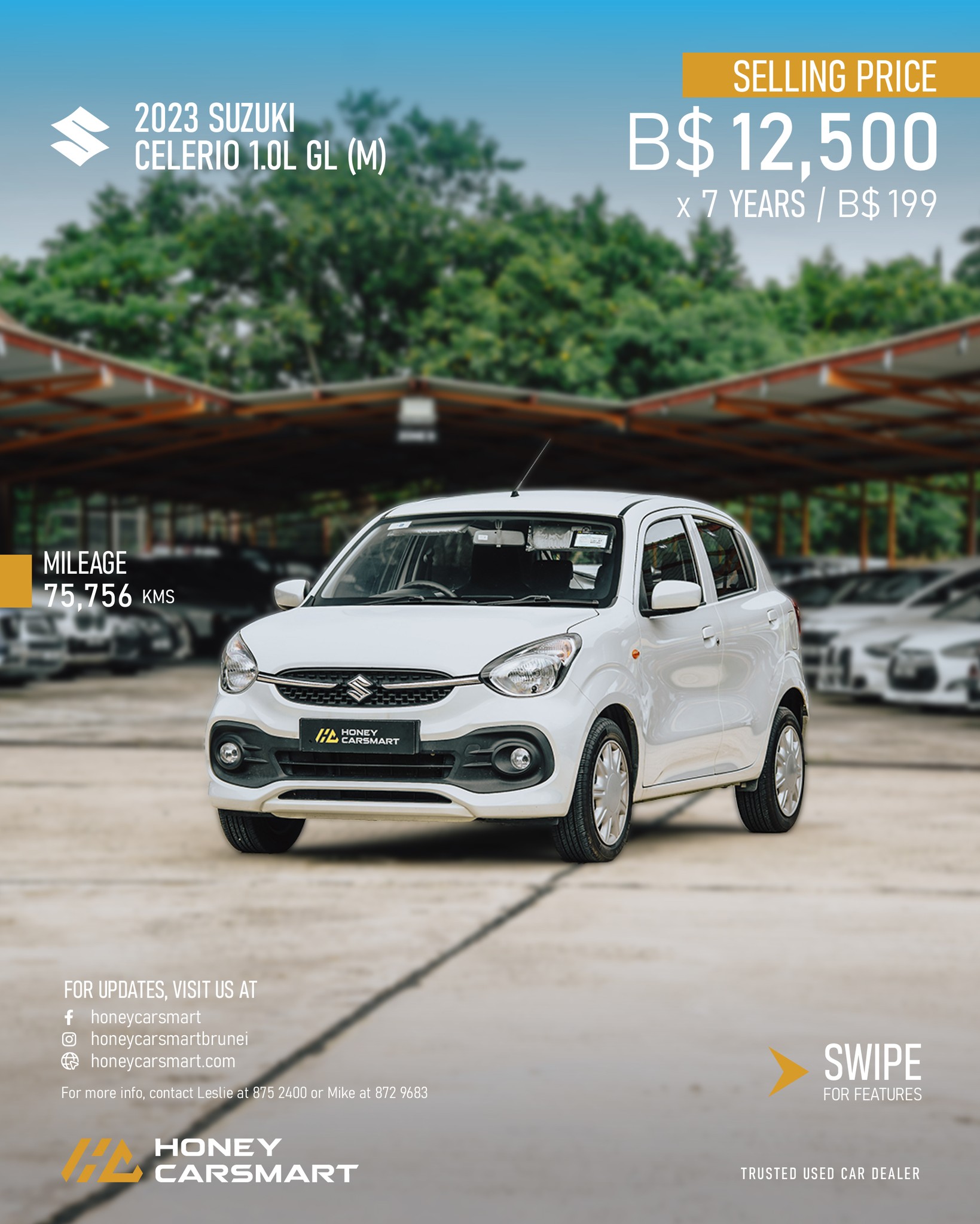 2023 Suzuki Celerio 1.0L GL (M) 📍 Mileage: 75,756 KMS 💰 Selling