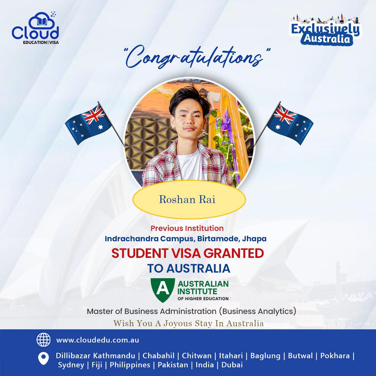 Cloud - Congratulations to Roshan Rai 🎉 We are excited to share that ...