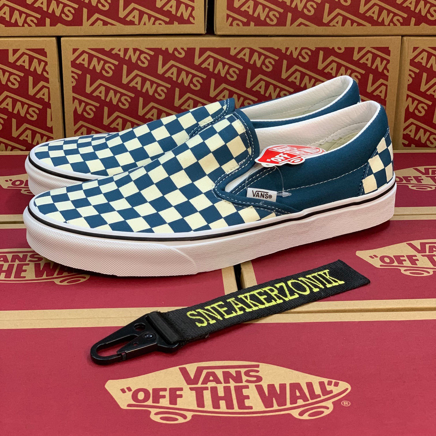 ▪️ (??-?????) Vans Slip On Checkerboard Blue Coral 