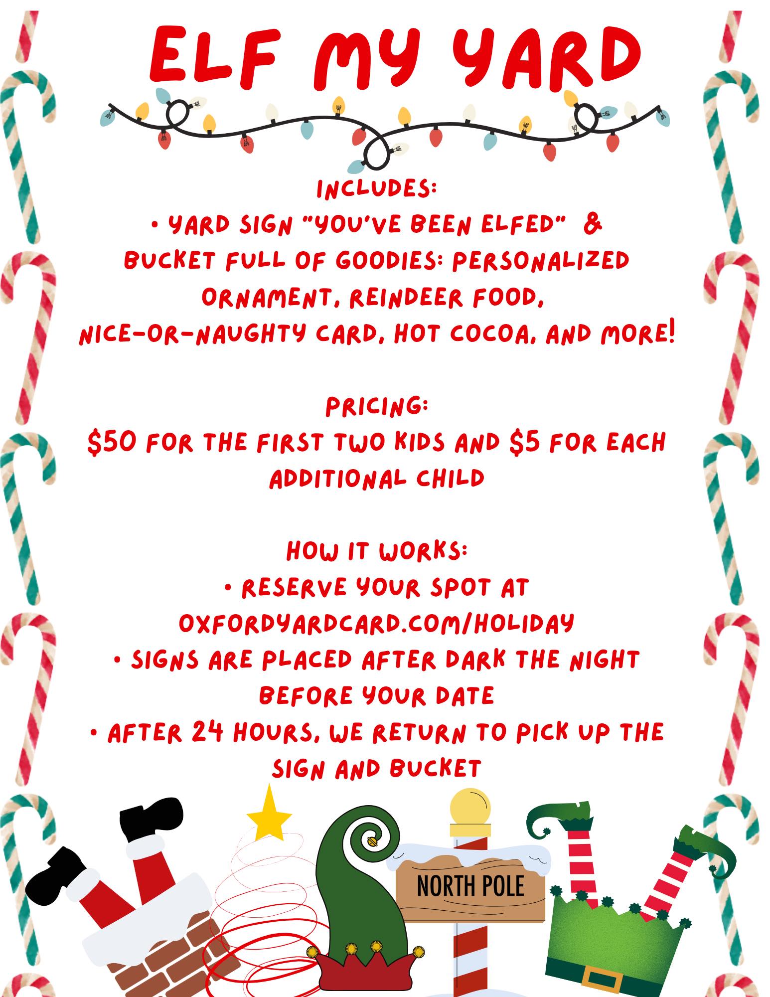 You've Been Elfed Holiday Game Sheets – 40 Pack, 8.5x11", Christmas Neighborhood Porch Game