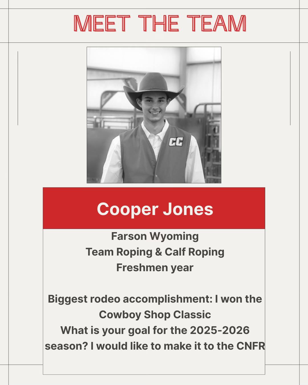 Meet Cooper Jones 🤠🔥 Farson,... - Casper College Rodeo | Facebook