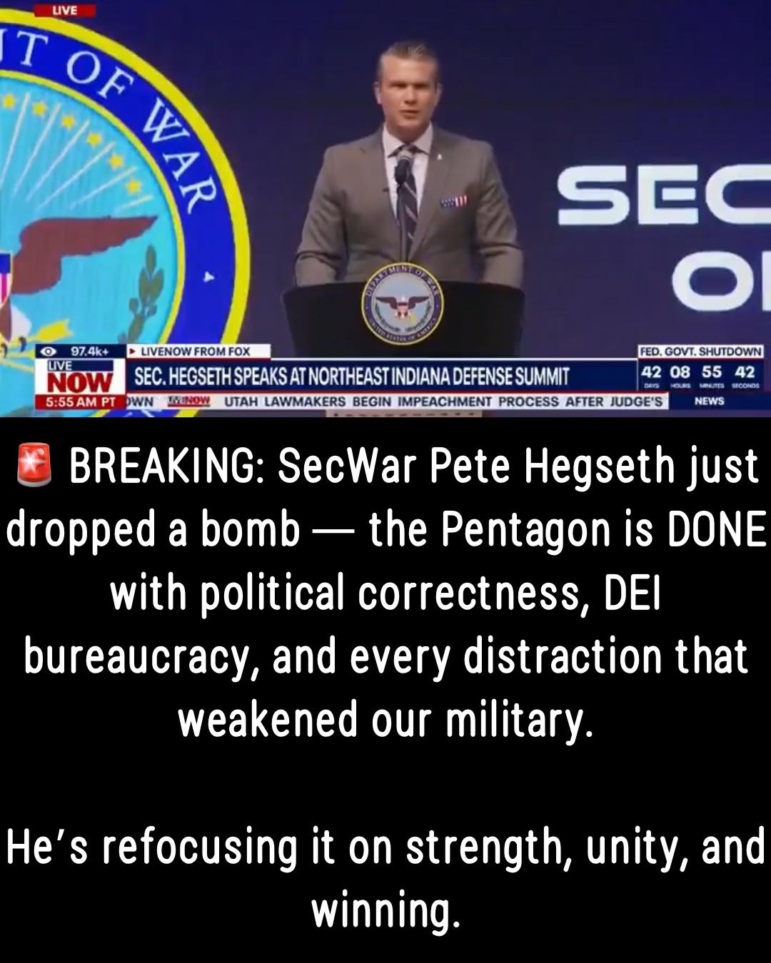 🚨 BREAKING: SecWar Pete Hegseth just... - Conservative Twins | Facebook