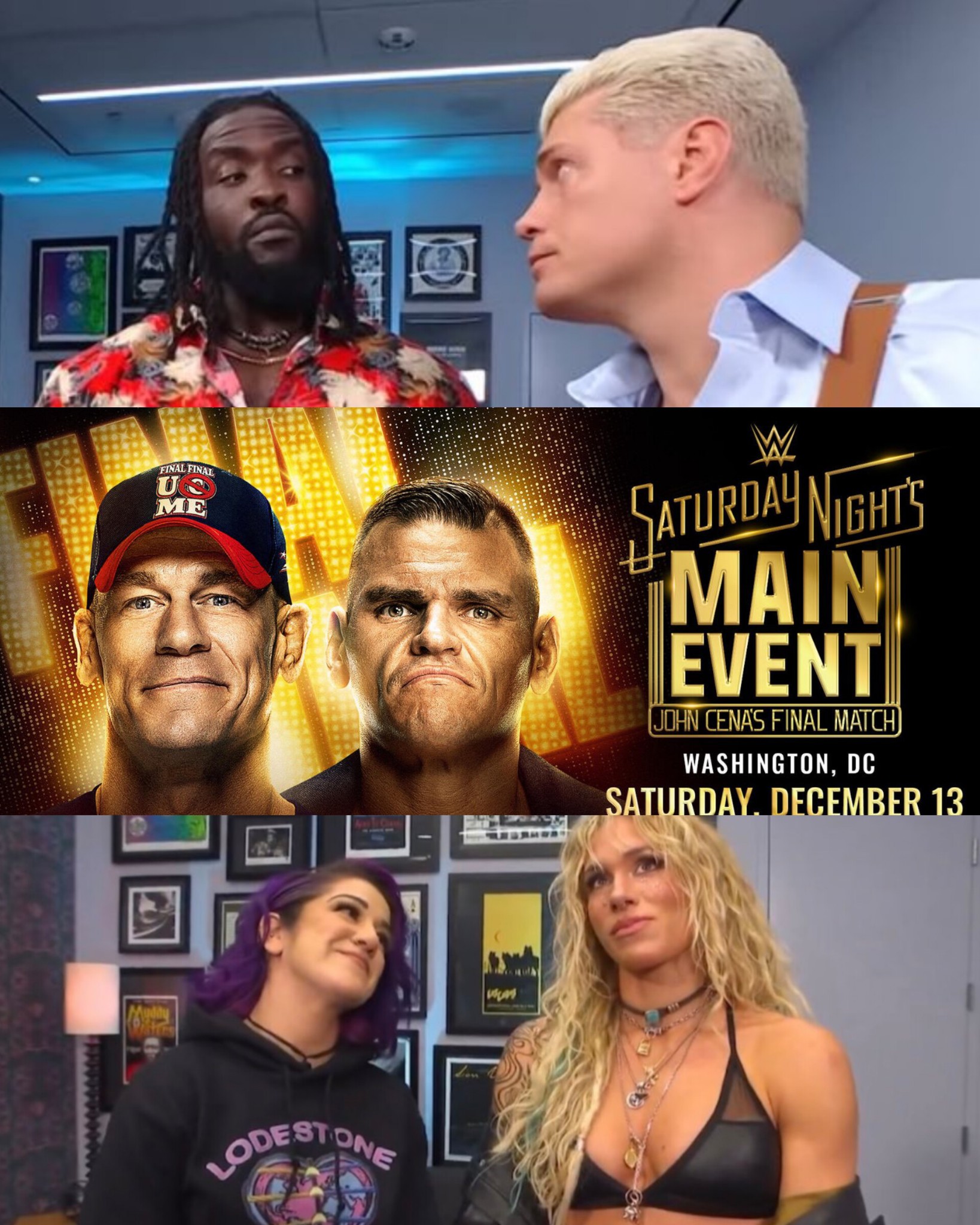 WWE - Oba Femi vs. Cody Rhodes John Cena vs. Gunther Bayley vs. Sol ...