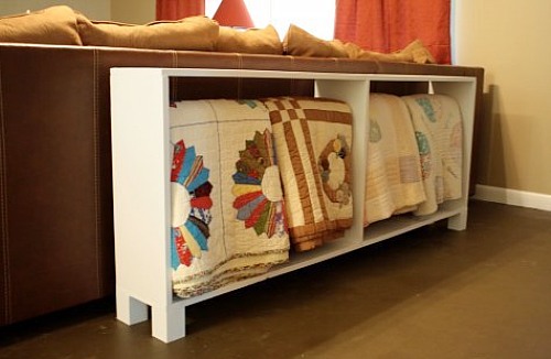 Quilting - This narrow table doubles as a quilt rack. Get the free ...