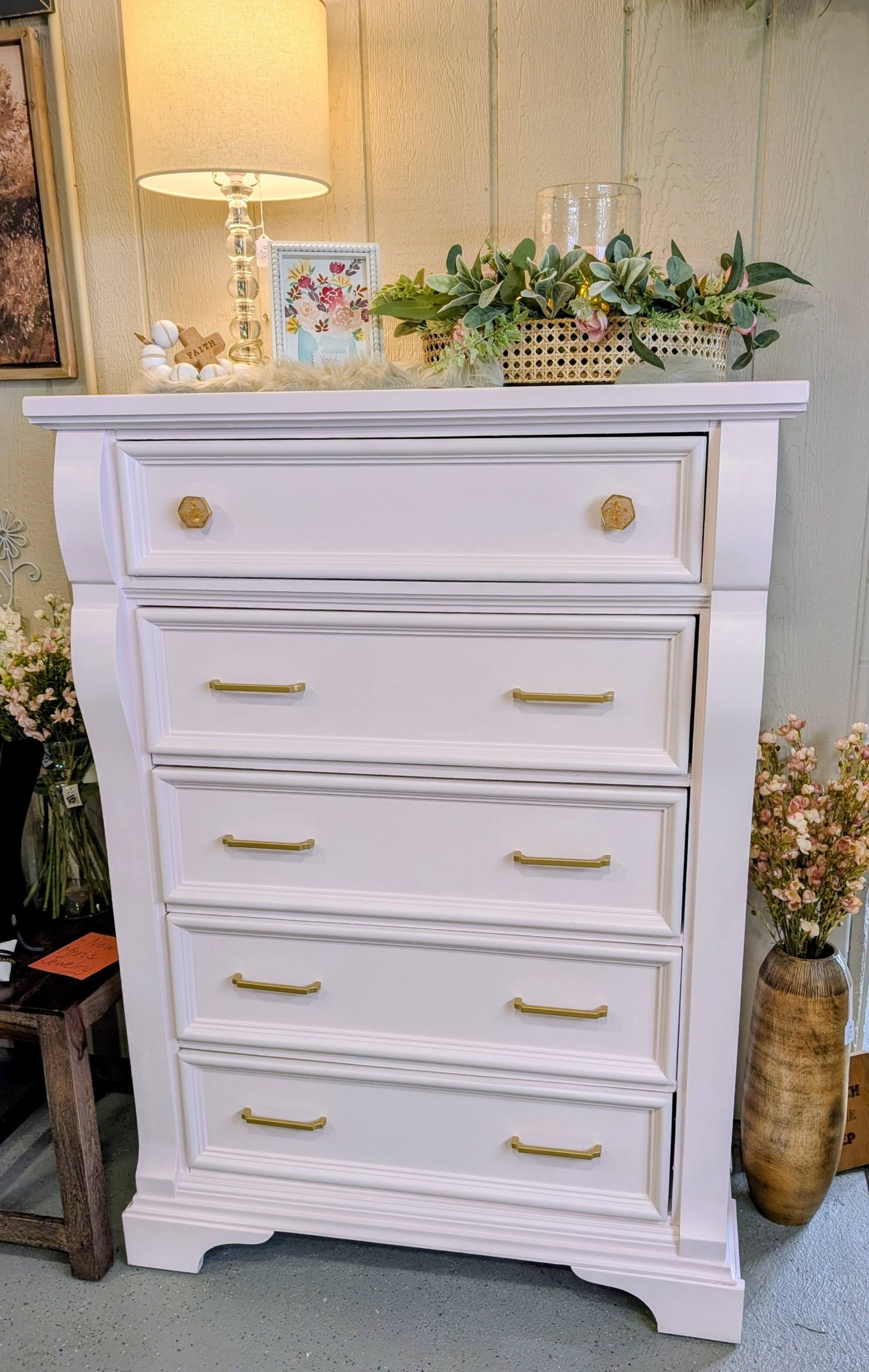 Cotton candy colored dresser and chest for princess bedroom