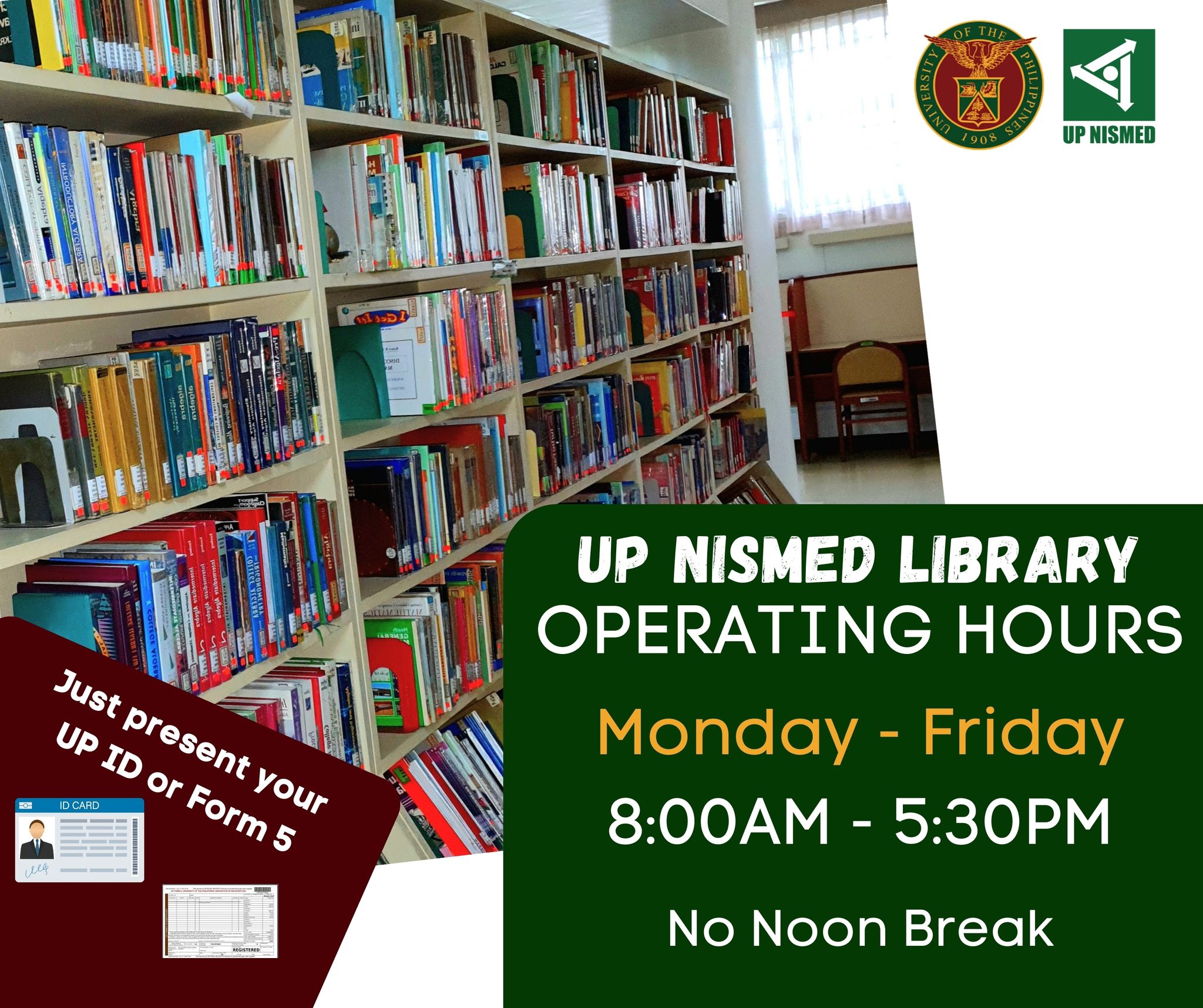 New UP NISMED Library Operating Hours - UP NISMED Library | Facebook