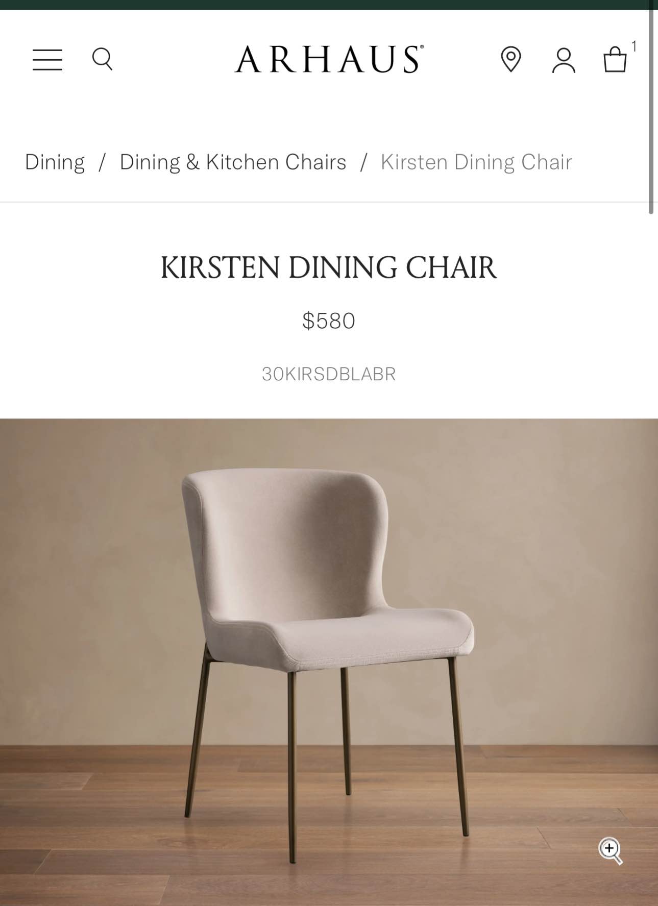 Arhaus Kirsten dining chair -6 available -each - Dining Chairs ...