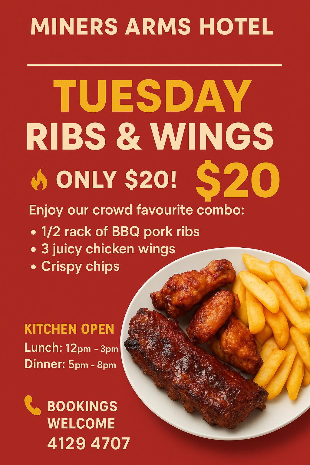 🍖 TUESDAY SPECIAL – RIBS &... - Miners Arms Hotel Torbanlea | Facebook