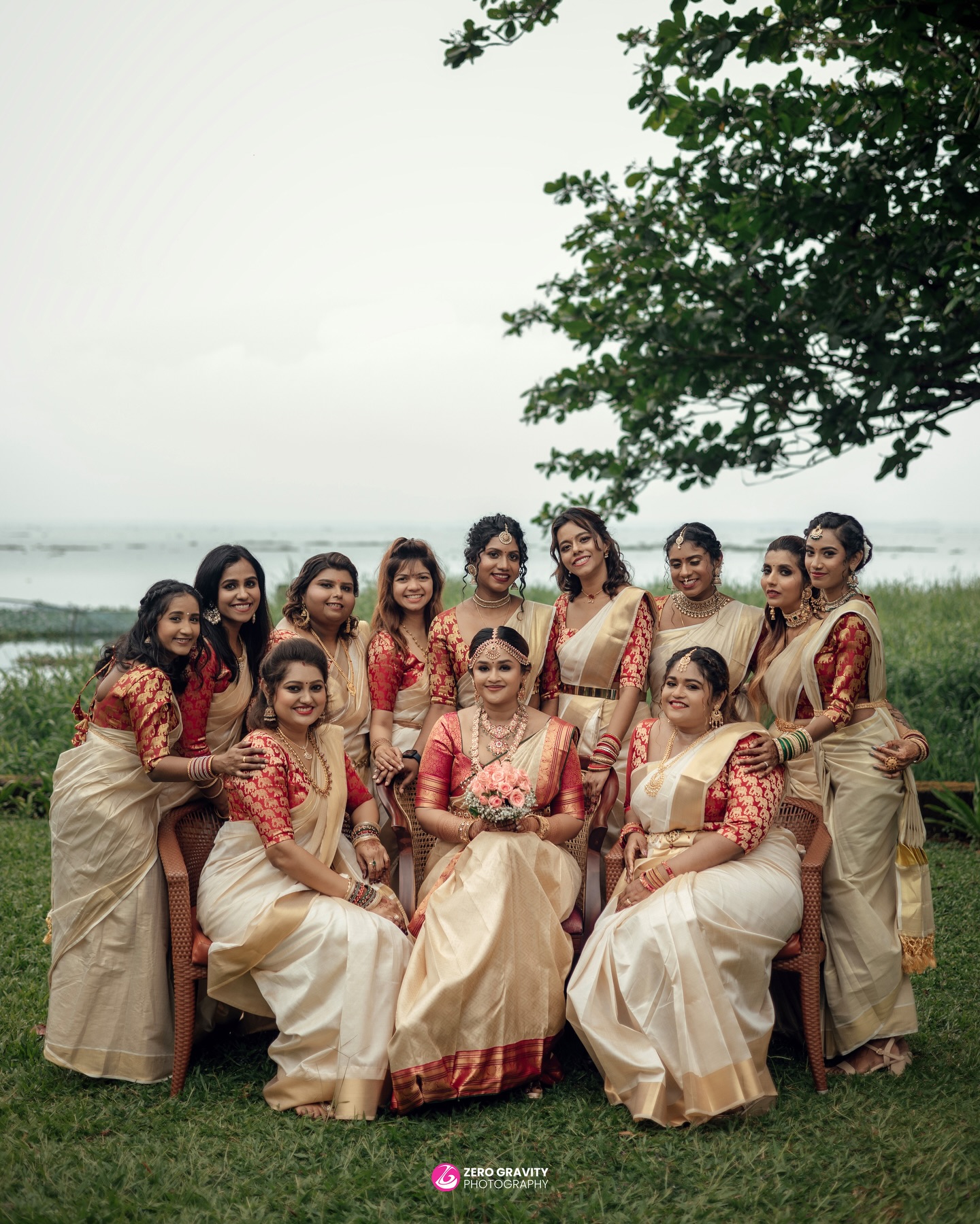 From the bride's timeless elegance to her bridesmaids stealing every frame, this Kerala wedding was wrapped in tradition, joy, and pure visual magic 💚🤍 Every smile, every drape, every moment felt straight