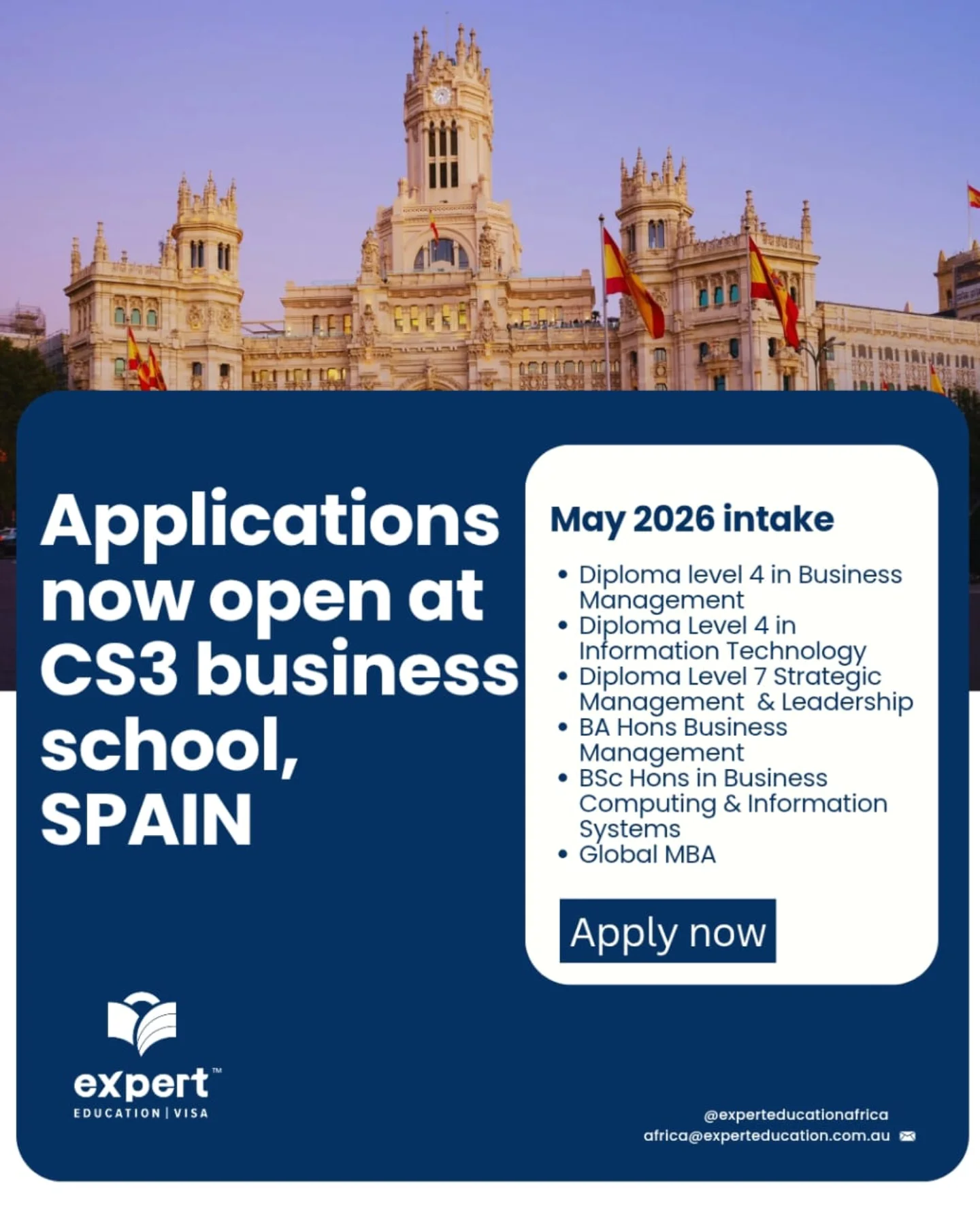 Expert - Applications now open at CS3 Business School, Spain for May ...