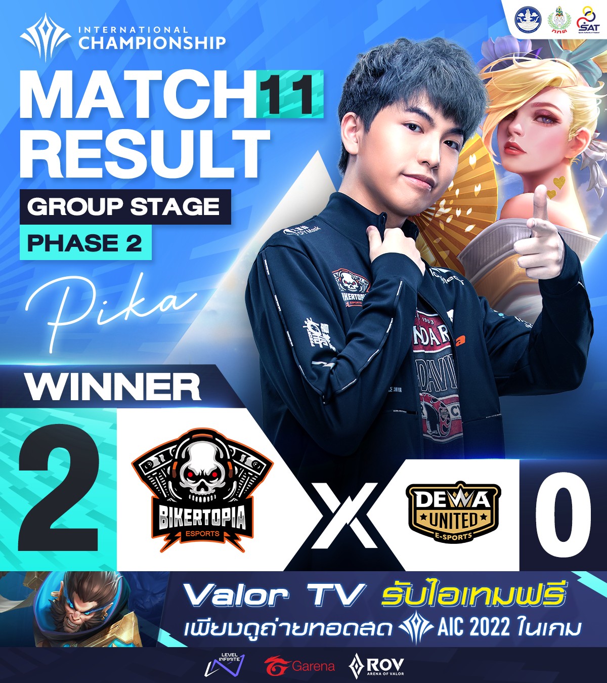 แมตช์ต่อไปชี้ชะตา 🐷Bacon Time ปะทะ... - Garena RoV Tournament