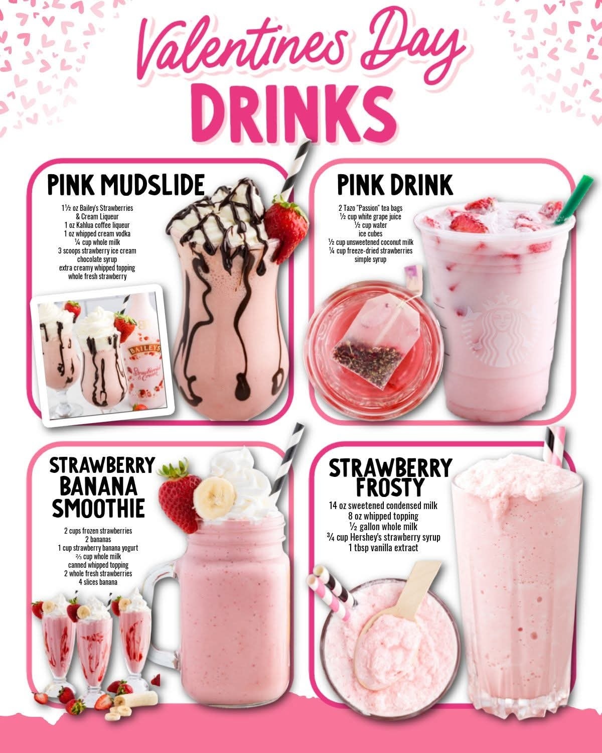 Valentine's Day Drinks 💕🍹 Pretty, pink, and perfect for