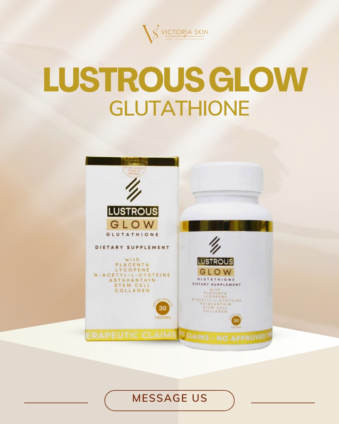 looking vibrant l-glutathione 1800mg ✨ Reveal Your Most Radiant Glow ✨ Meet Lustrous Glow Glutathione — your daily supplement for brighter, healthier, and more youthful-looking skin. Formulated with Placenta, Lycopene, NAC, Astaxanthin, Stem Cell, and Collagen Pack size:Pack of 60 Protocol of a Phase brand-deli-skin