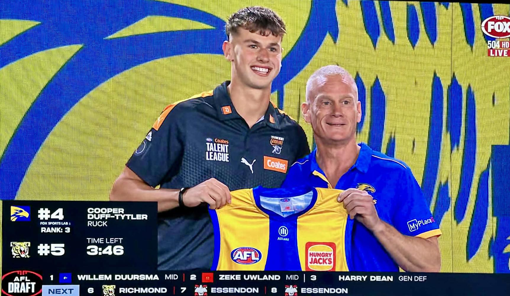 West - #4 AFL National Draft CDT - Welcome Cooper! 🏉🦅🔷🔶 | Facebook