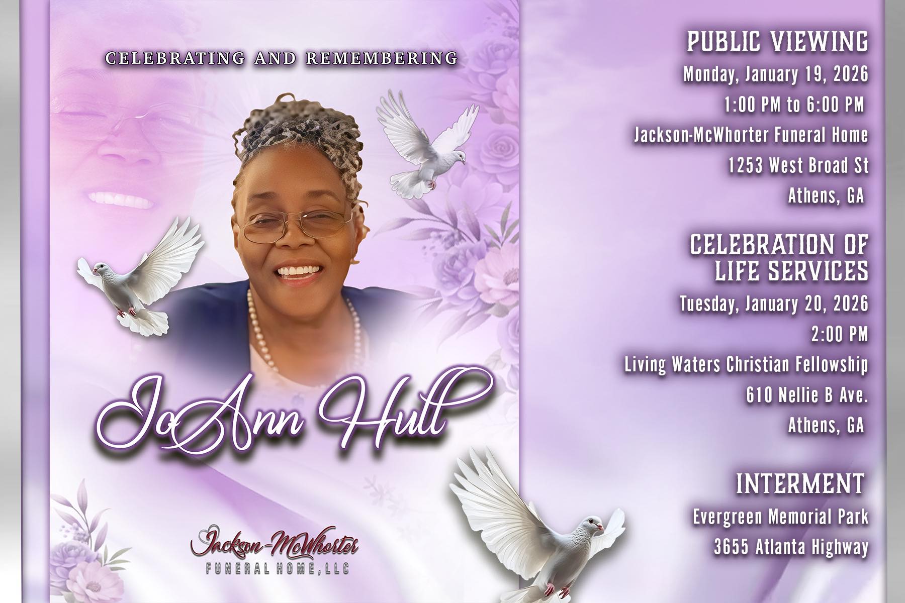 Jackson-McWhorter's compassionate care for families.