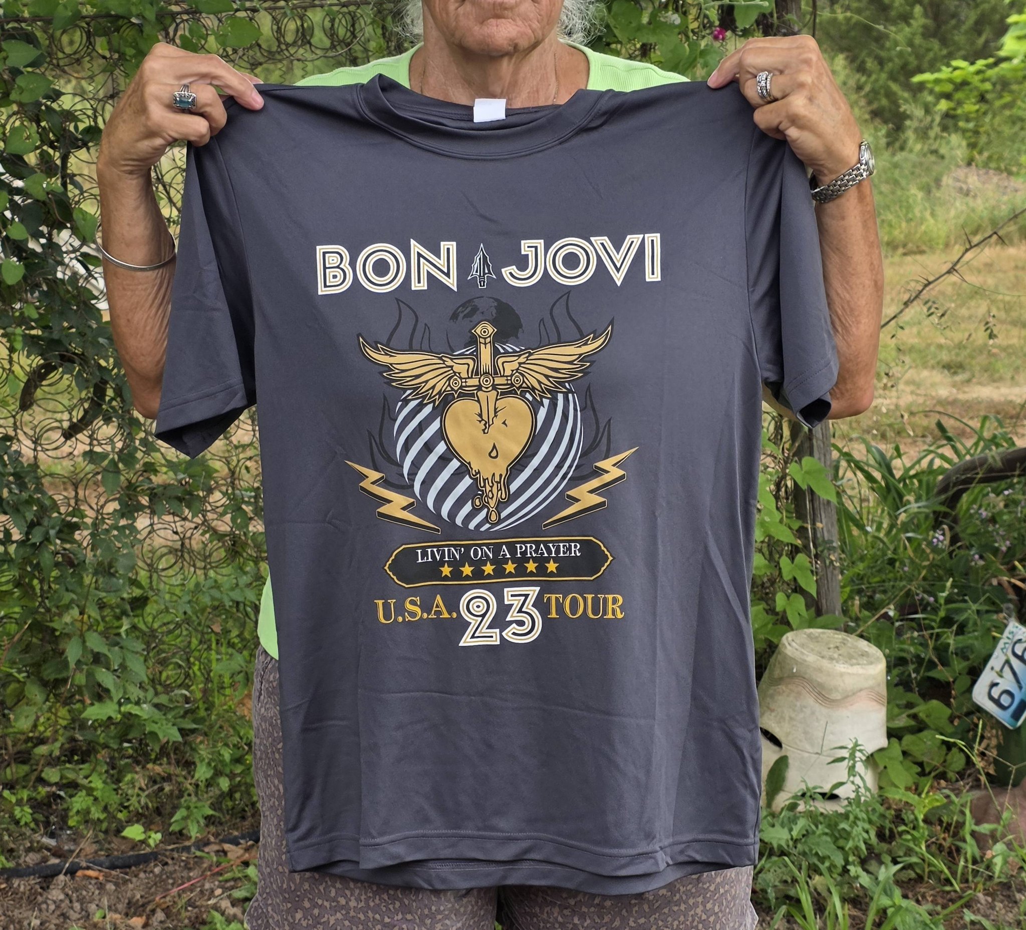 $20 plus shipping. 2023 Jon Bon Jovi Tour. Livin' on a Prayer
