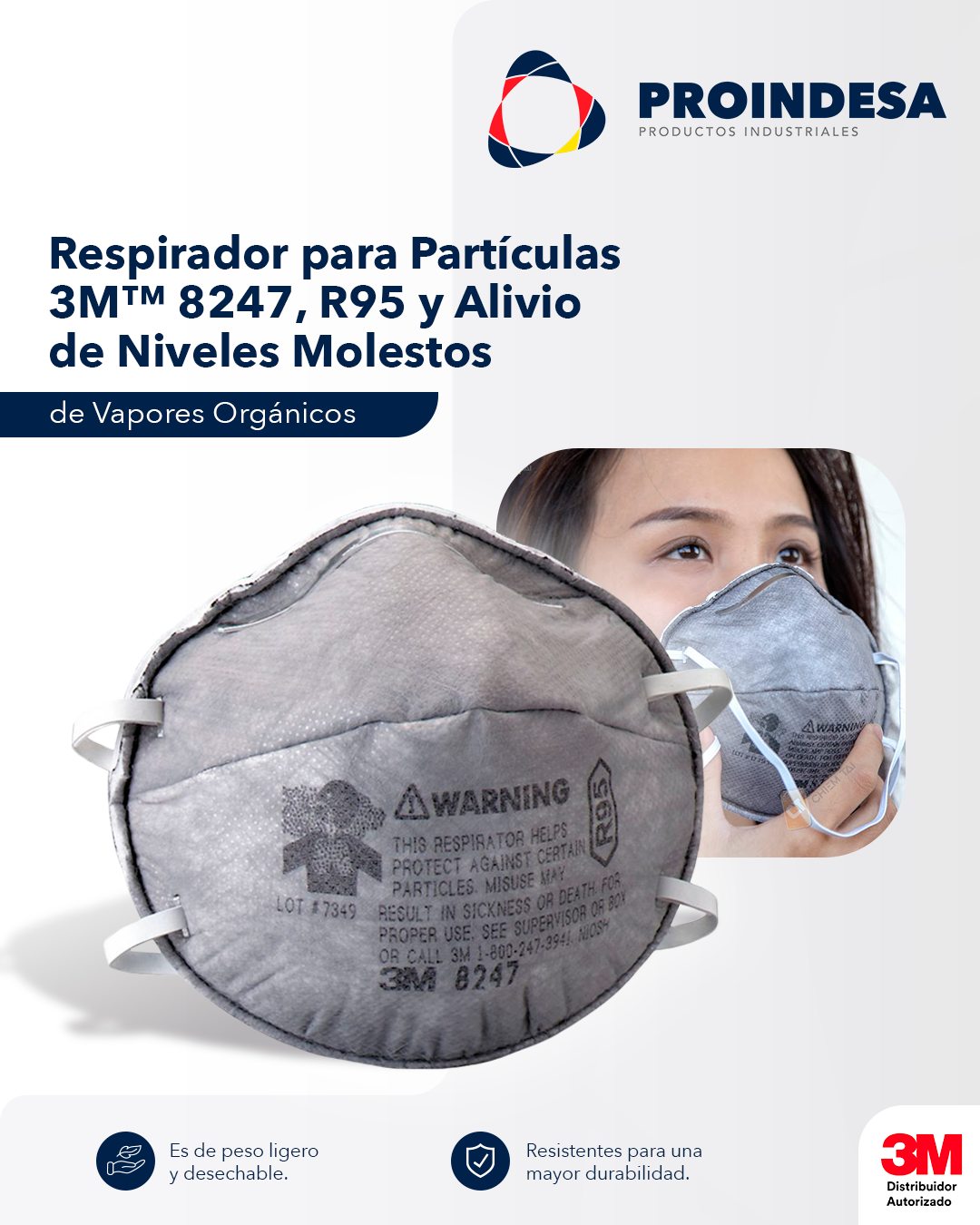 Proindesa - Respirador para Partículas 3M™ 8247, R95 y Alivio de ...