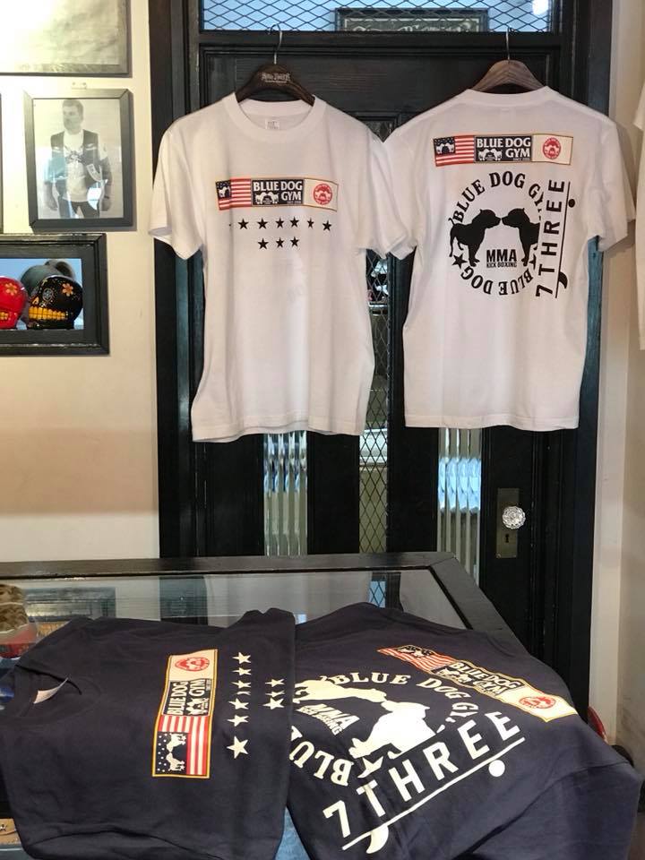 BLUE DOG GYM2018新作Tシャツ!! 73R x BLUE DOG GYMコラボ ブルー