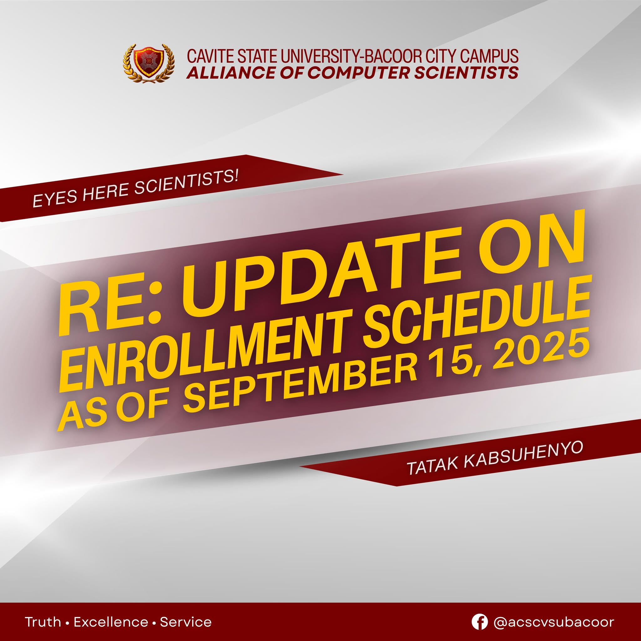 ‼️𝐀𝐍𝐍𝐎𝐔𝐍𝐂𝐄𝐌𝐄... - CvSU Bacoor - Alliance of Computer Scientist | Facebook