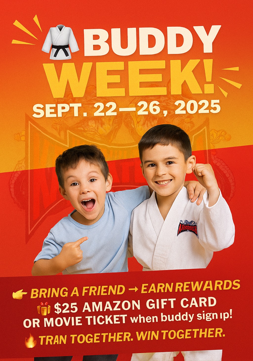🥋 Buddy Week is Here! 🥋 📅... - Karate USA - Manor Road | Facebook