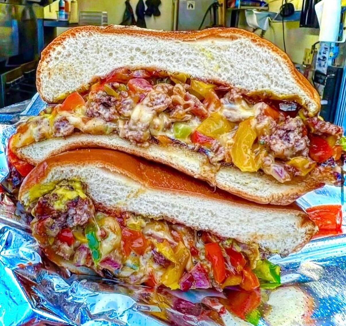 Pucker - Pucker’s Philly Chopped Cheese. 3 cheeses, fresh ground beef ...