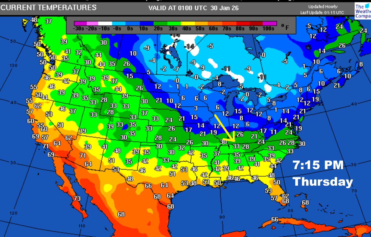 WKRN - A look at our next arctic blast, as of 7:15 PM Thursday. Graphic ...