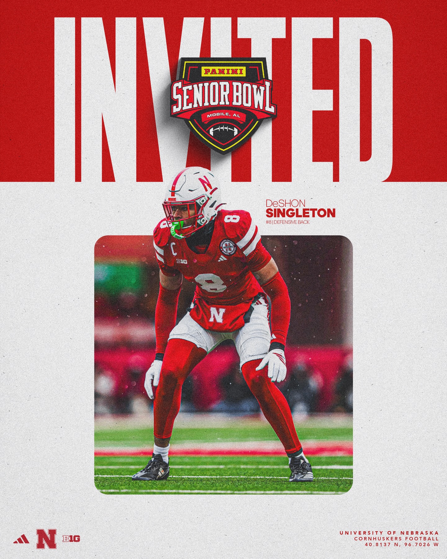 Nebraska - Senior Bowl Bound. Congratulations to @itsdeshon_9 on ...