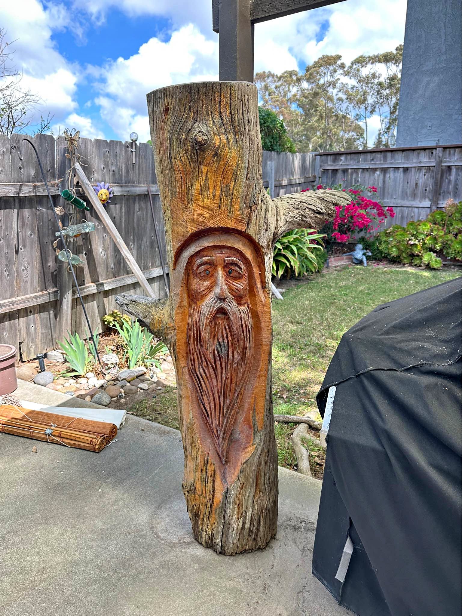 hand-carved wood spirit log - Statues & Lawn Ornaments - San Diego ...