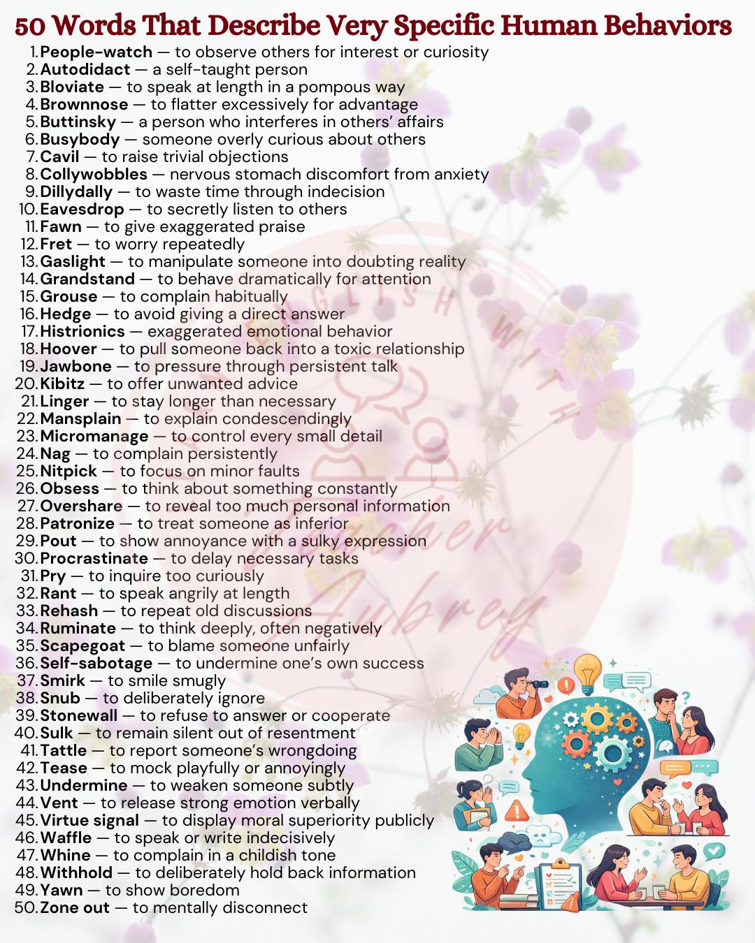 Learn - 50 Words That Describe Very Specific Human Behaviors 📝🤓 # ...