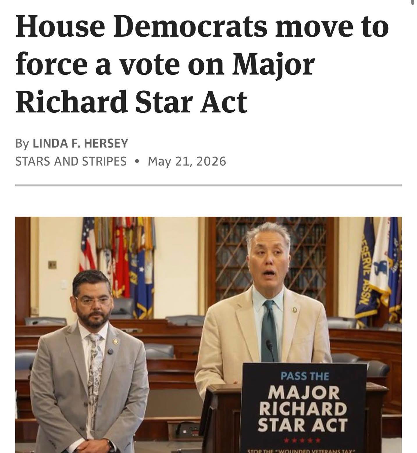 🚨 In an urgent move to bring the Richard Star Act to a vote, Rep