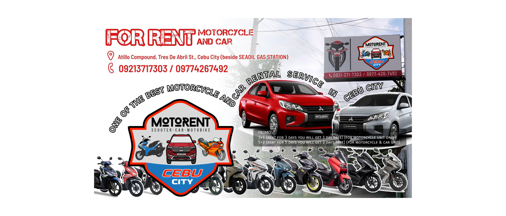 Motorent Cebu Scooter Bikes and Car Rental | Cebu City