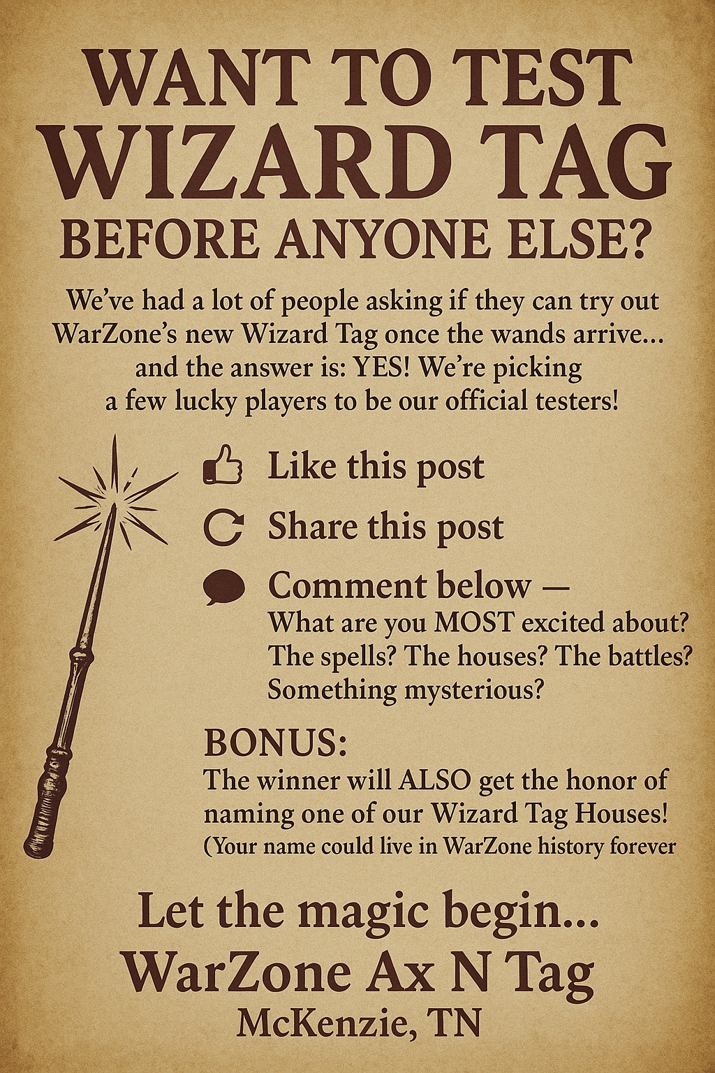 Hip Camden TN | 🪄 Want to Test Wizard Tag Before Anyone Else | Facebook