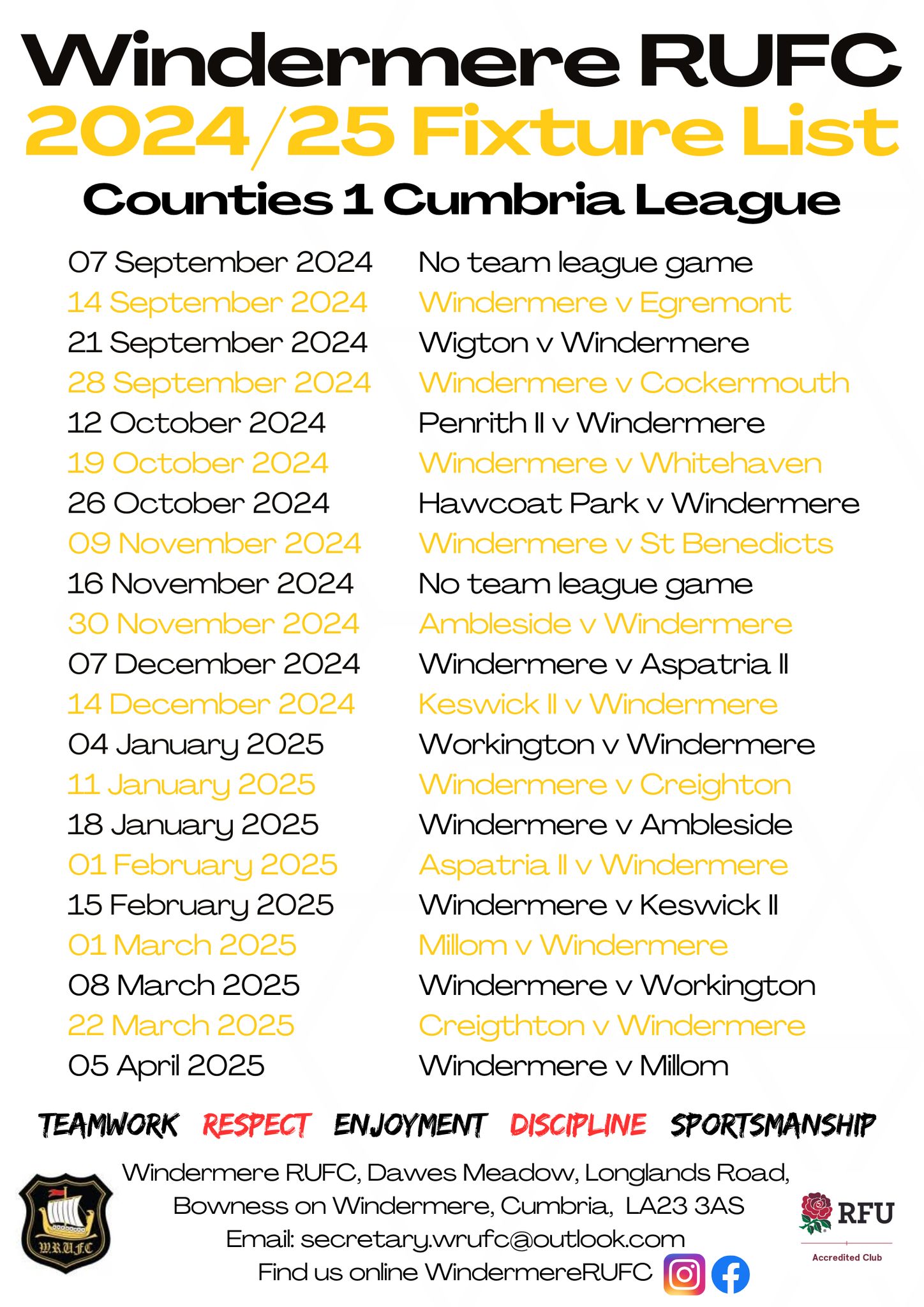 Windermere RUFC - Here is the printer-friendly version of... | Facebook