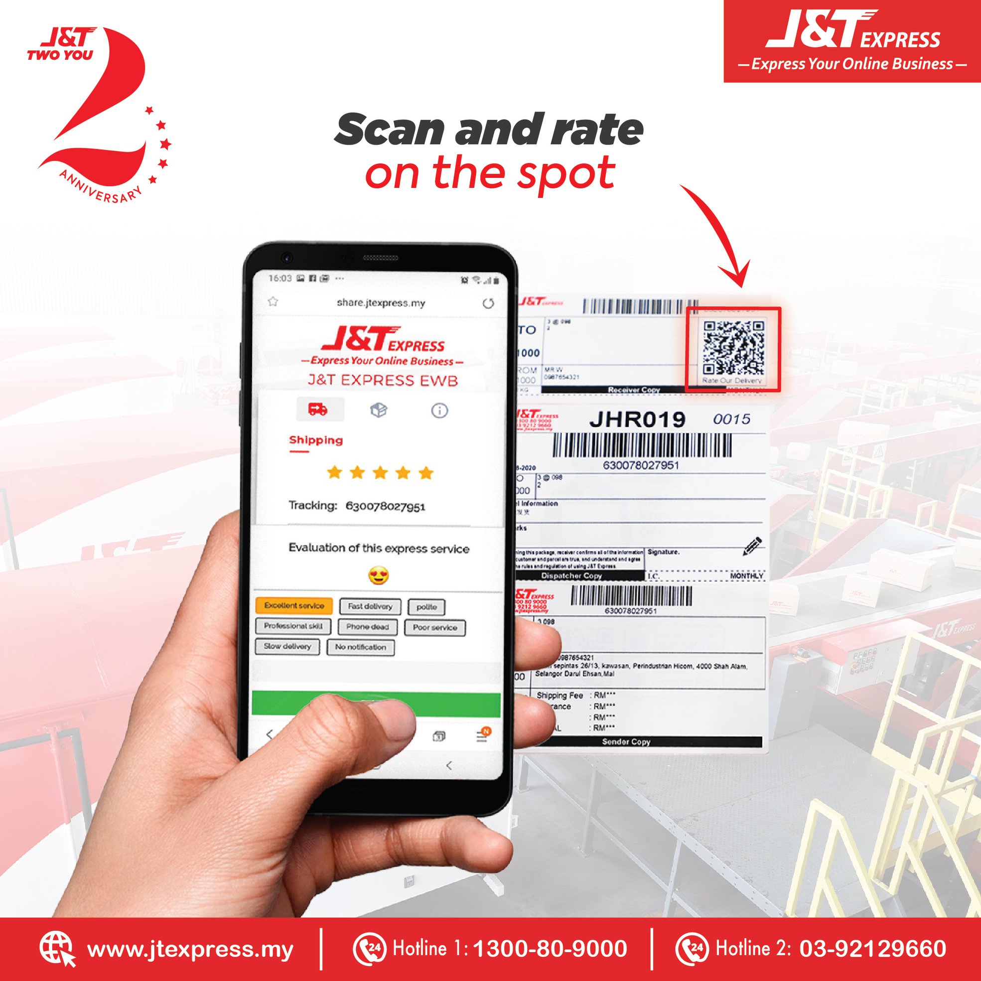 The first Scan & Rate system in... - J&T Express Malaysia | Facebook