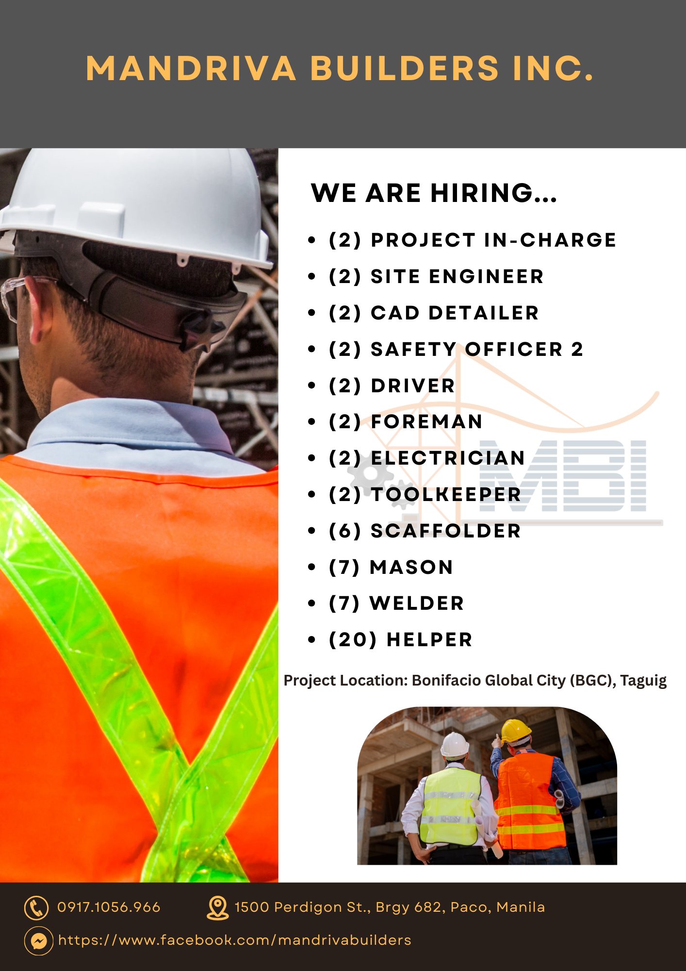 Philippine Civil Engineers Hiring Zone | MANDRIVA BUILDERS | Facebook