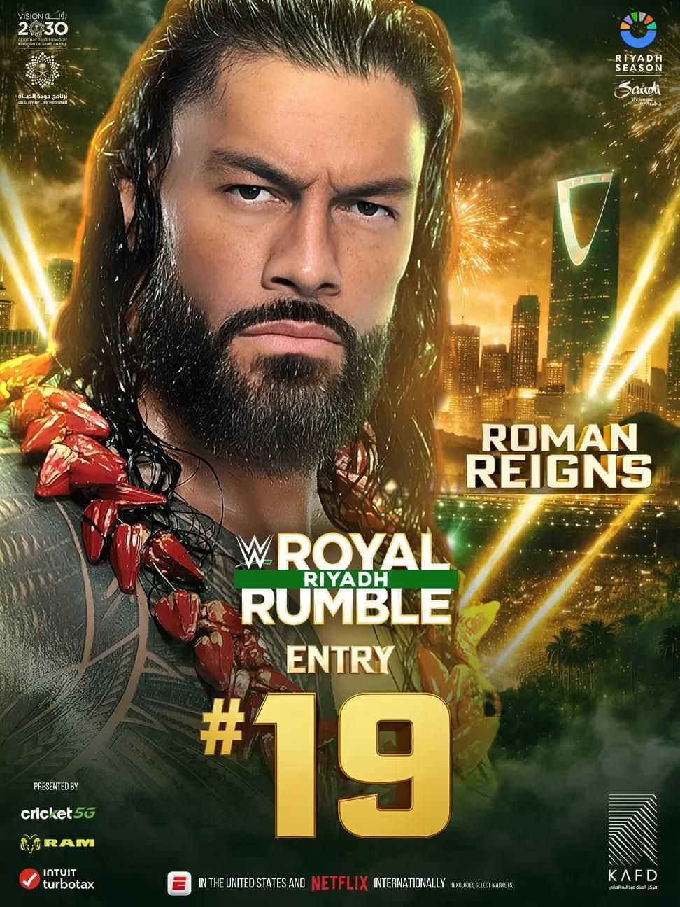 Wrestle - ROMAN REIGNS – ROYAL RUMBLE RIYADH PREDICTED ENTRY #19 ...