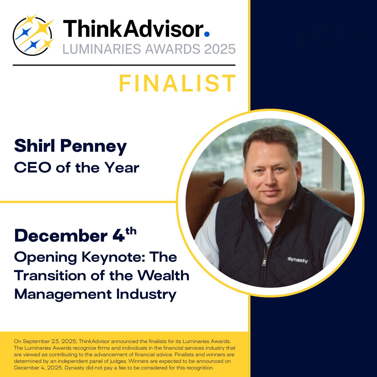 Dynasty - We’re counting down to the Think Advisor Luminaries Awards on ...