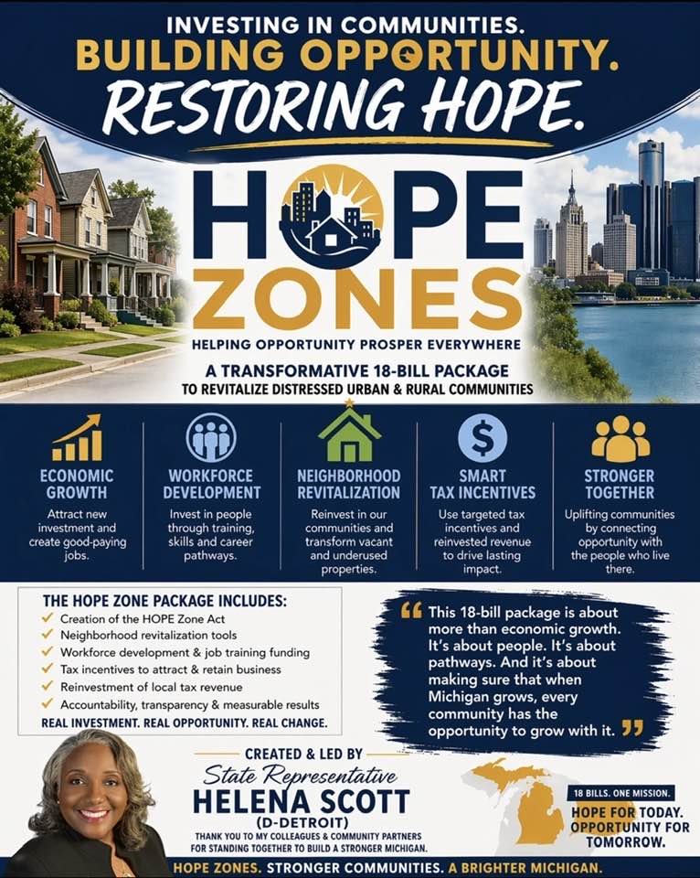 Introducing Hope Zone bills in Michigan state house
