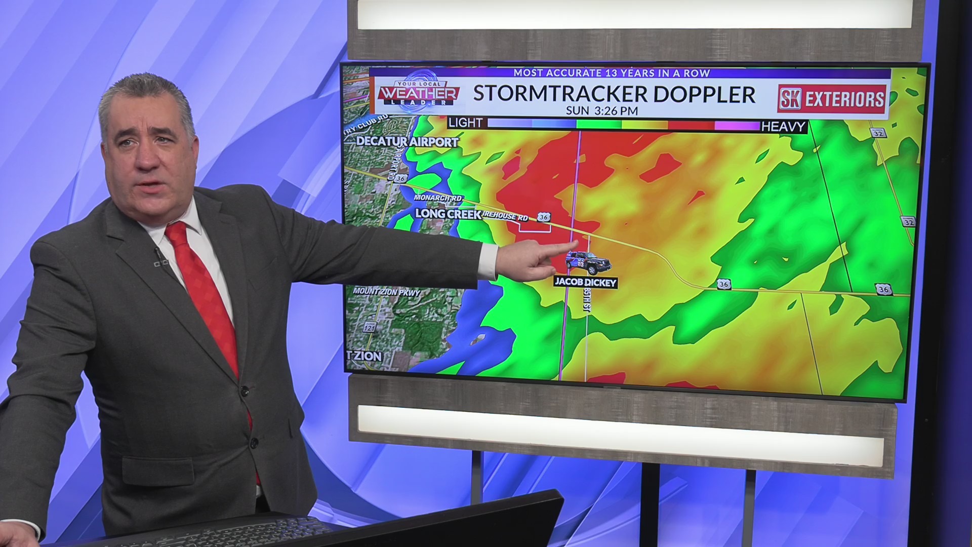 Meteorologist - This is the look when Kevin is pointing at the tornado ...