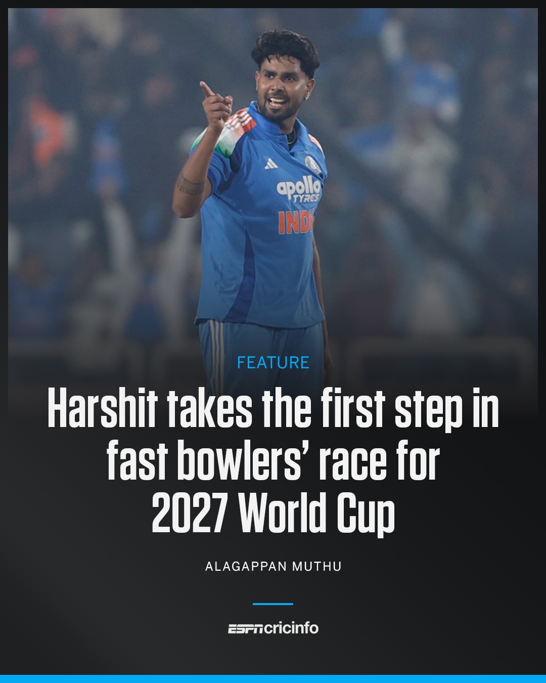 ESPNcricinfo - Impressed by Harshit Rana's performance in the Ranchi ...